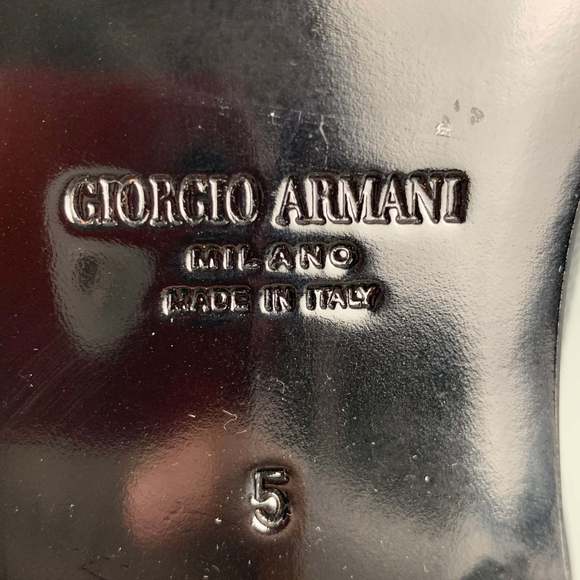 GIORGIO ARMANI Black Solid Leather Lace Up Lace Up Shoes - Picture 7 of 11